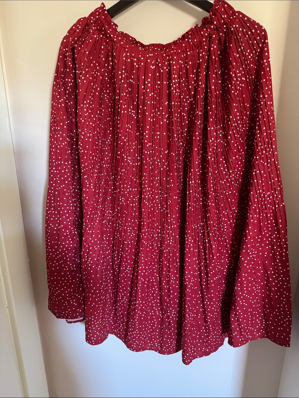 zeagoo Red Polka Dot Midi Skirt